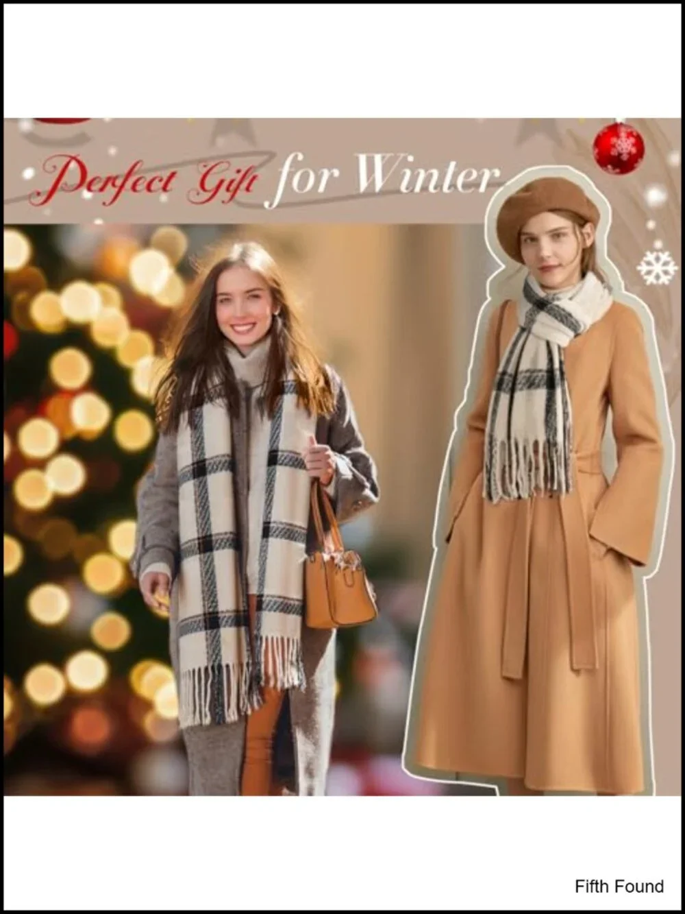 Oversized Plaid Blanket Scarf Shawl Wrap with Tassels